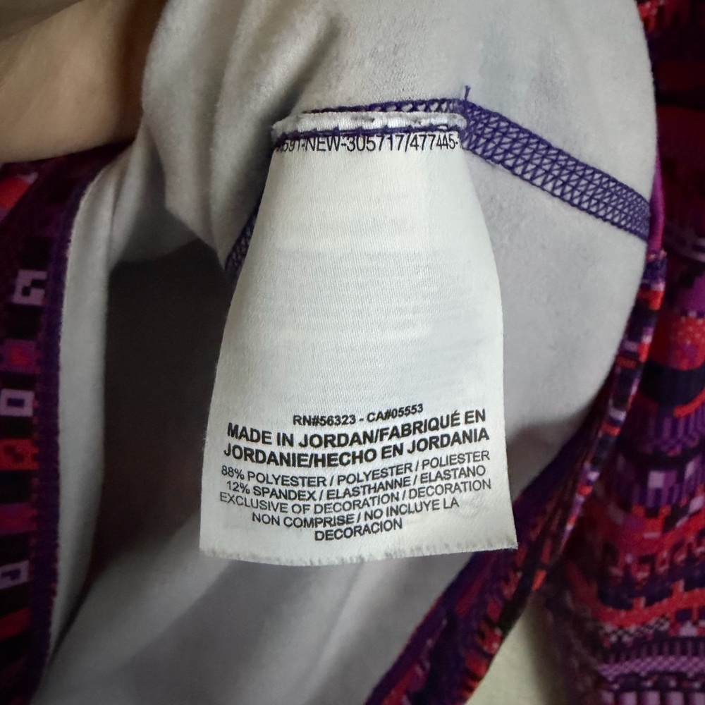 Nike Pro Women’s Dri-Fit 1/2 Zip Performance Pullover M Purple Pink 8 Bit Print - Picture 8 of 10